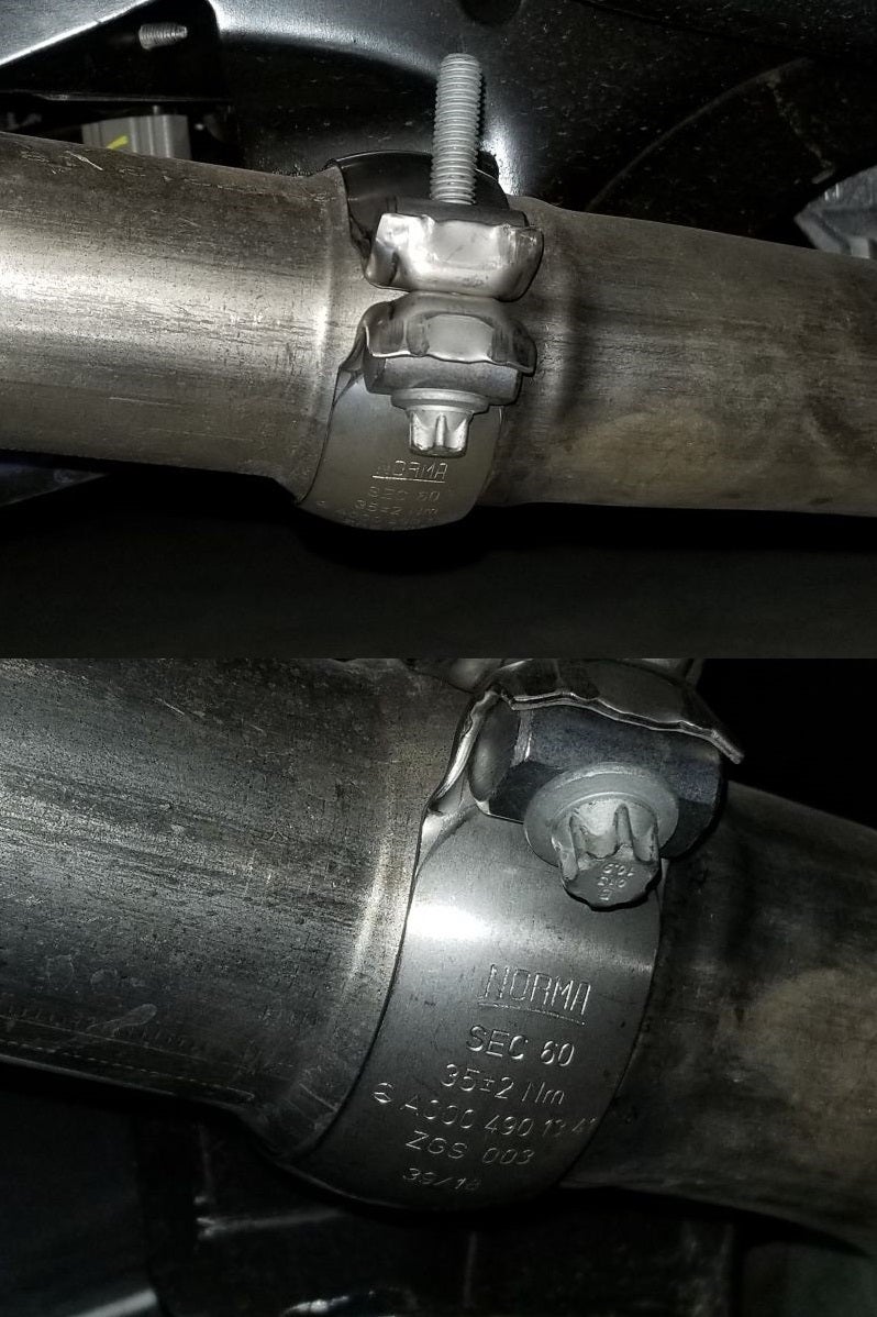 OEM Muffler clamps and an Alternative from MercedesBenz Chevy SS